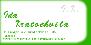 ida kratochvila business card